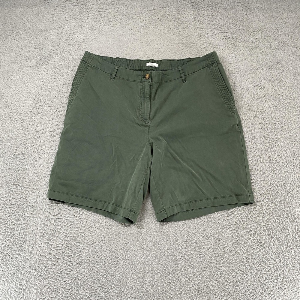 J. Jill Shorts Womens 20 Green Twill Chino‎ Stretch Zip Fly Capsule Summer